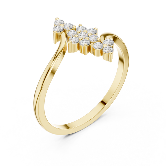 Floral Moissanite Cluster Bypass Engagement Ring - view 4