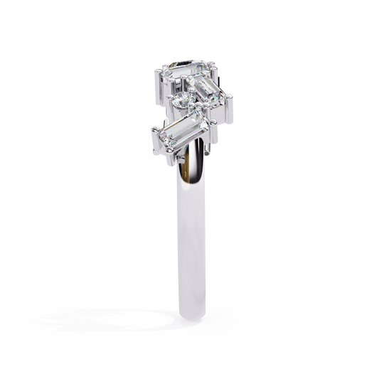 Modern Baguette Cut Eternity Wedding Band - view 4