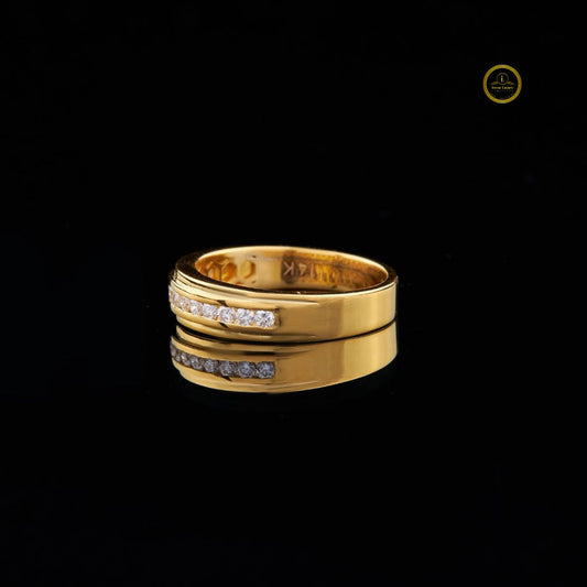 Round Cut Channel Set Lab Diamond Wedding Band Ring - view 3