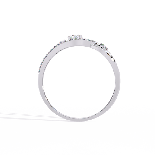 Open Wrap Oval Cut Wedding Ring With Pave Setting - view 2