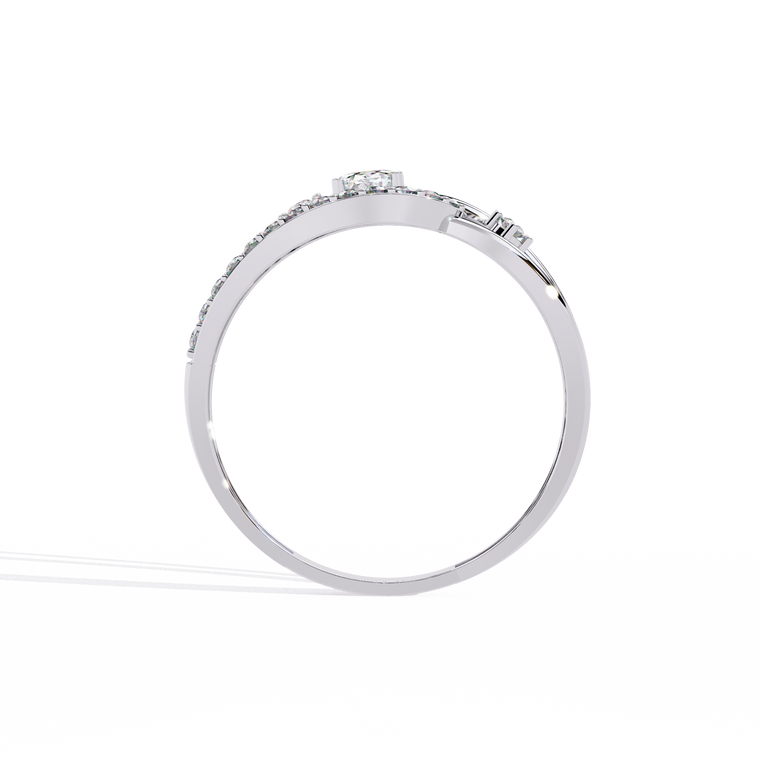 Open Wrap Oval Cut Wedding Ring With Pave Setting - view 2