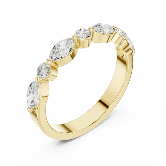Marquise & Round Cut Lab Diamond Eternity Wedding Band - view 4