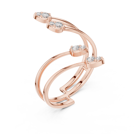 Round Moissanite Wrap Promise Ring - view 3