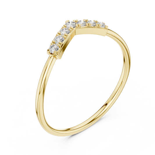 Minimalist Curve Round Lab Diamond Eternity Ring With Wedding Band - view 4