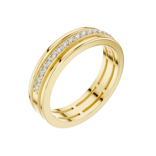 Channel Set Band With Round Brilliant Cut Moissanite - view 4
