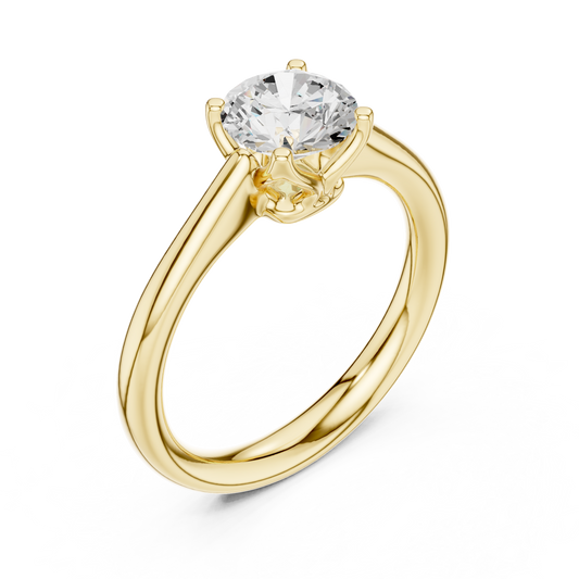 Round Cut Lab Diamond Solitaire Ring Four Prong Engagement Ring - view 2