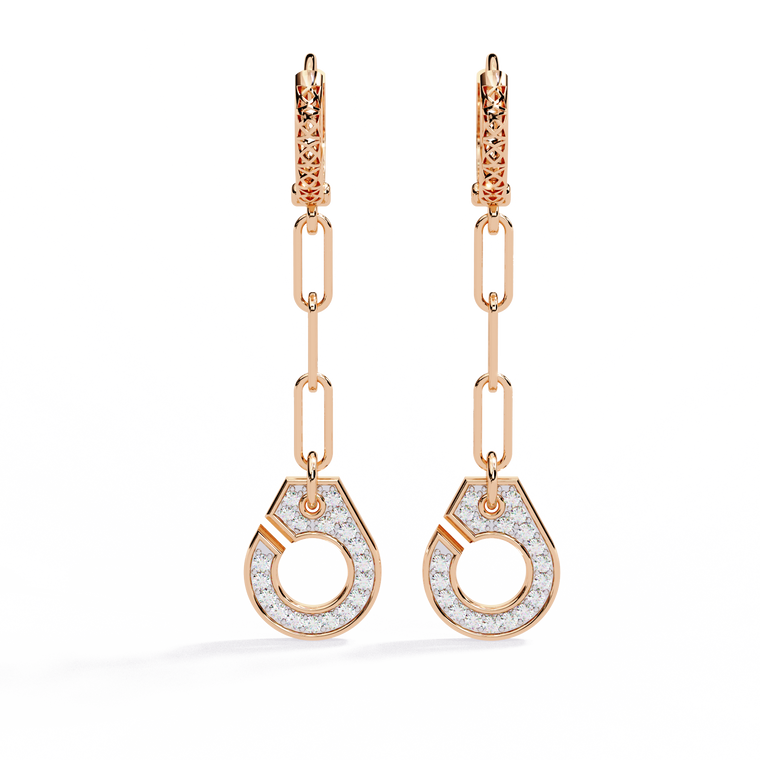 Designer Round Pave Earrings - view 2