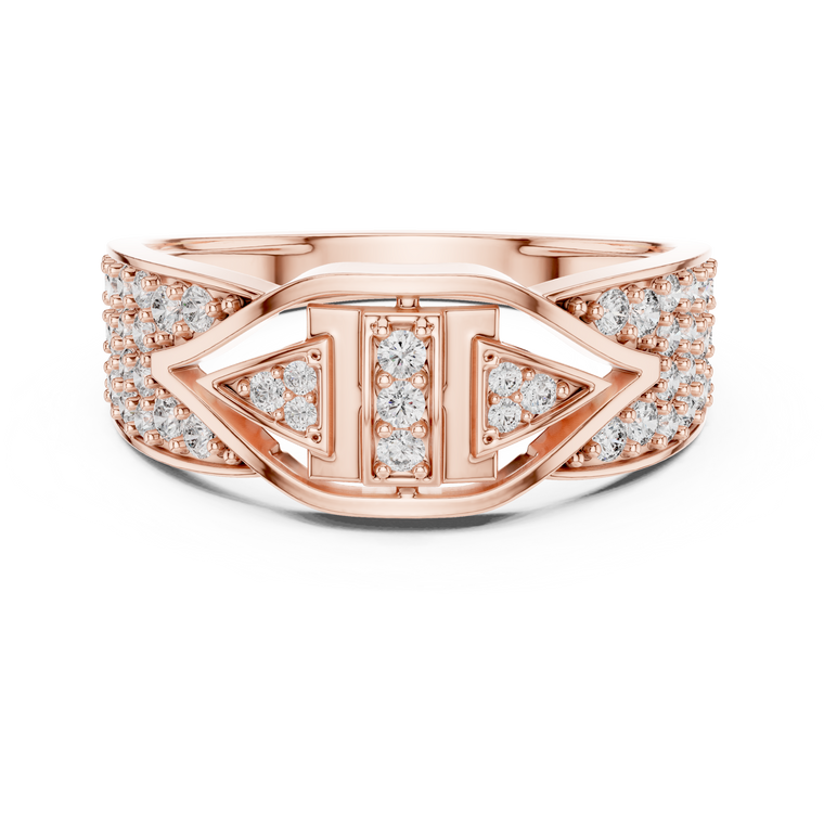 Round Cut Lab Grown Diamond Men's Geometric Arrowhead Statement Band - view 2
