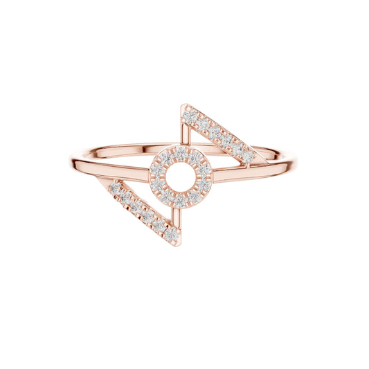 Open Circle Pave Moissanite Delicate Ring - view 2