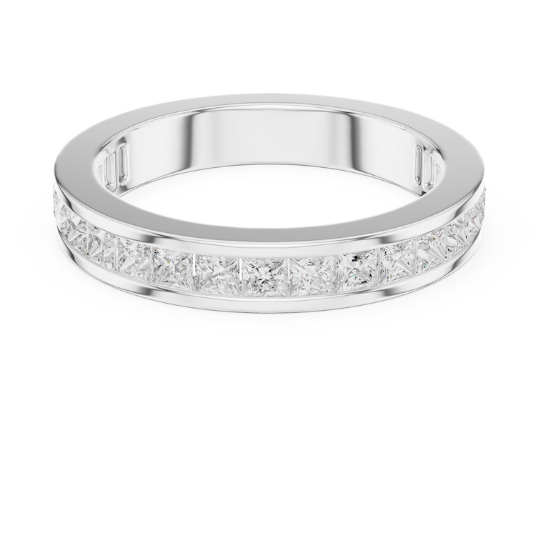 Princess Cut Lab Diamond Channel Set Wedding Band - view 3