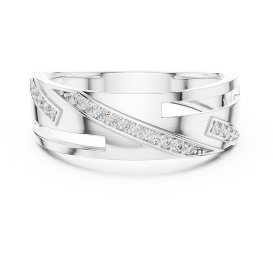 Round Cut Lab Grown Diamond Men's Bypass Engagement Ring - view 3