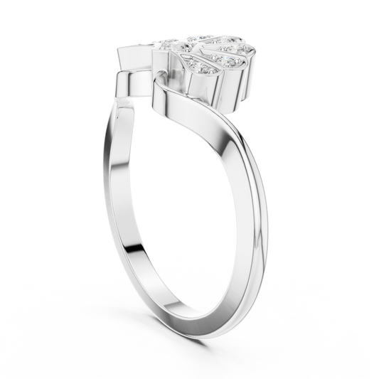 Nature Inspired Art Deco Floral Ring - view 3