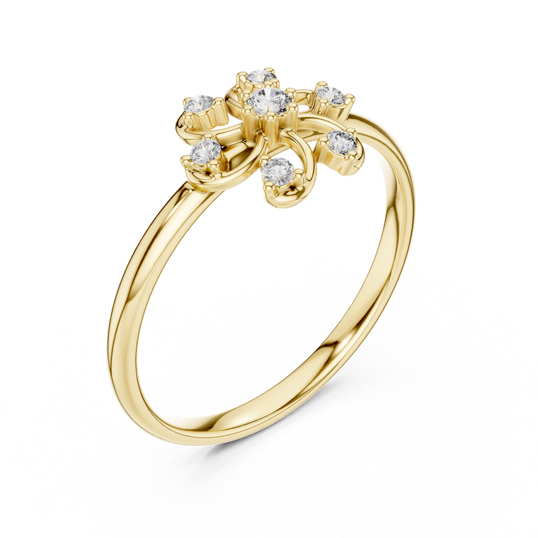 Swirl Minimalist Promise Ring With Round Lab Diamond - view 2