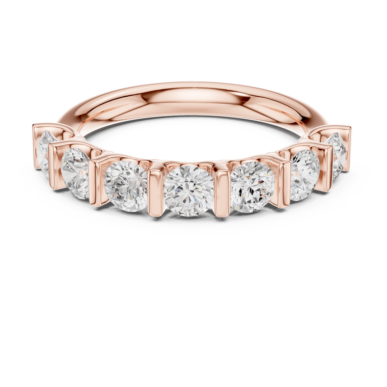 Half Eternity Round Moissanite Wedding Band - view 2