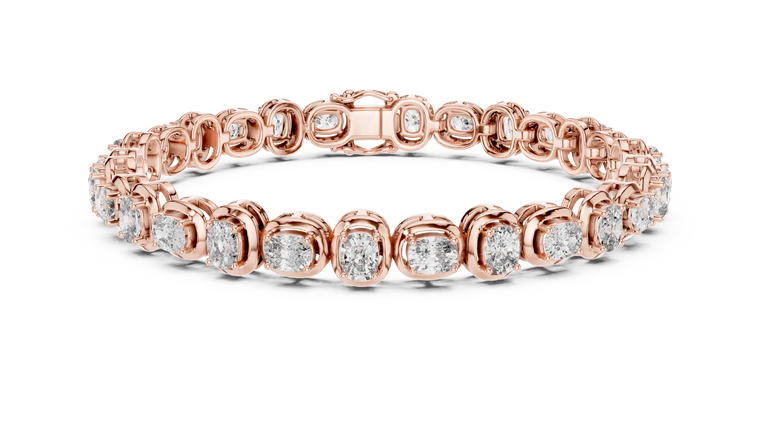 6.82 TCW Cushion Cut Moissanite Tennis Bracelet with Box Clasp - view 2