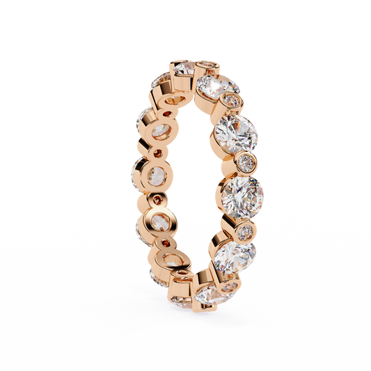 Round Brilliant Accent Moissanite Band - view 3