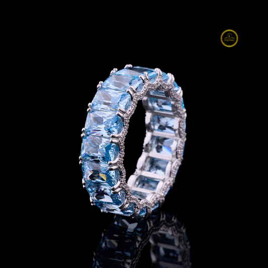 Full Sparkle Moissanite Radiant Cut Eternity Statement Band - view 2