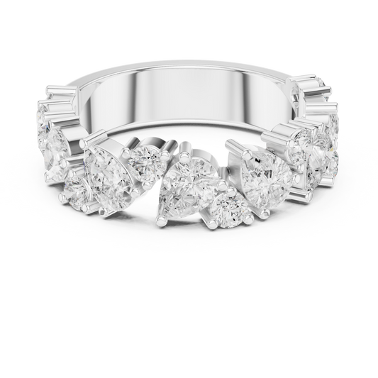 Pear Cut Lab Diamond Wide Statement Band Ring - view 3