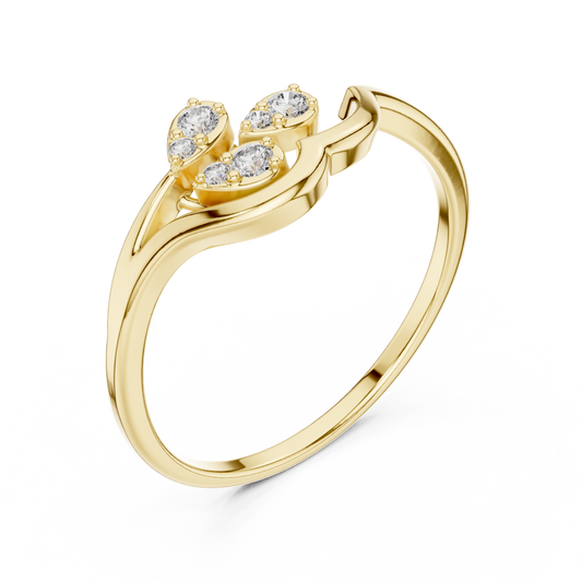 Teardrop Inspire Moissanite Bypass Ring - view 2
