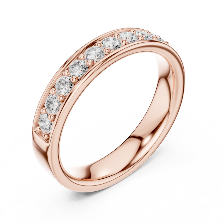Channel Set Round Lab Diamond Eternity Ring For Women - view 2