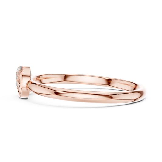 Round Cut Lab Diamond Knot Gold Promise Ring for Women - view 4