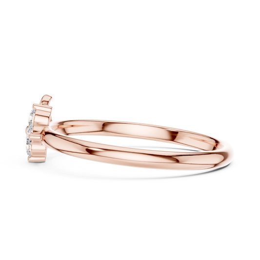 Round Floral Cluster Swirl Lab Promise Ring - view 4