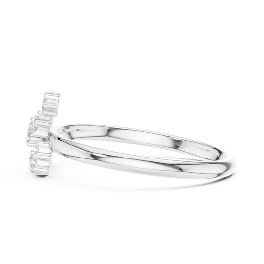Floral Cluster Round Lab Diamond Anniversary Ring - view 4