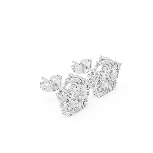 Blossom Petal Marquise and Round Starburst Stud Earrings - view 4