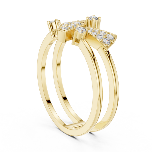 Geometric Round Moissanite Open Double Shank Ring - view 3