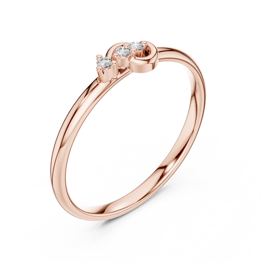 Gleaming Round Cut Lab Diamond Ring For Queenly - view 3