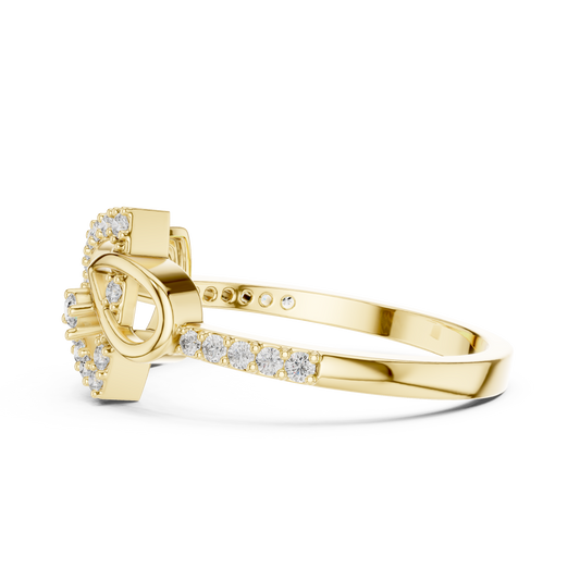 Open Trillian Shape Pave Moissanite Wedding Ring - view 4