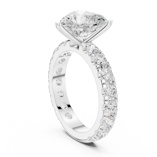 Heart Cut Moissanite Pave Solitaire Wedding Ring - view 4
