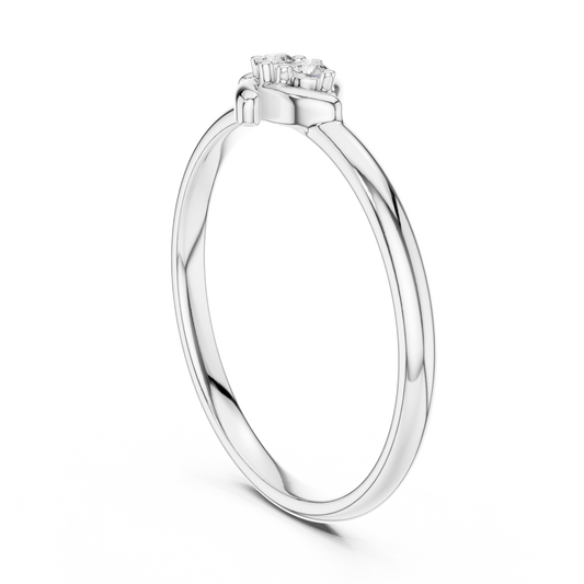 Minimalist Round Cut Lab Diamond Cluster Promise Ring - view 4