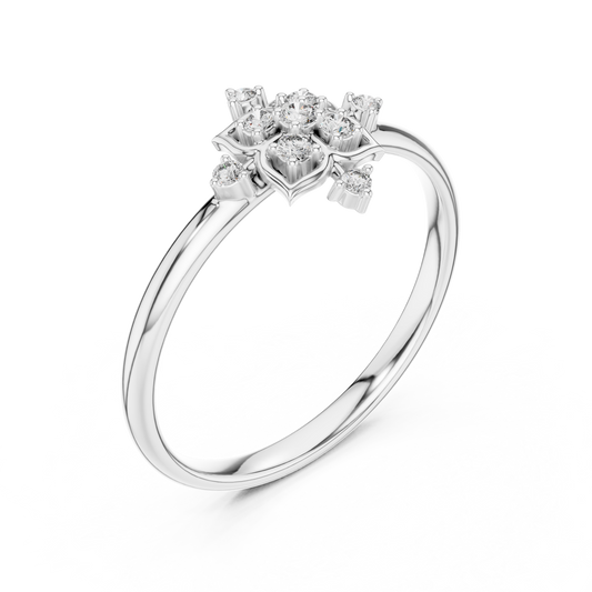 Nature Inspired Floral Round Cut Moissanite Engagement Ring - view 4