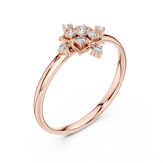Nature Inspired Floral Round Cut Moissanite Engagement Ring - view 3