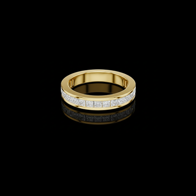 Princess Cut Lab Diamond Channel Set Wedding Band