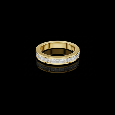 Exquisite Princess Cut Lab Diamond Channel Set Wedding Band