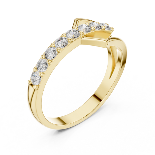 Nature Inspired Round Cut Lab Diamond Wedding Eternity Ring - view 4