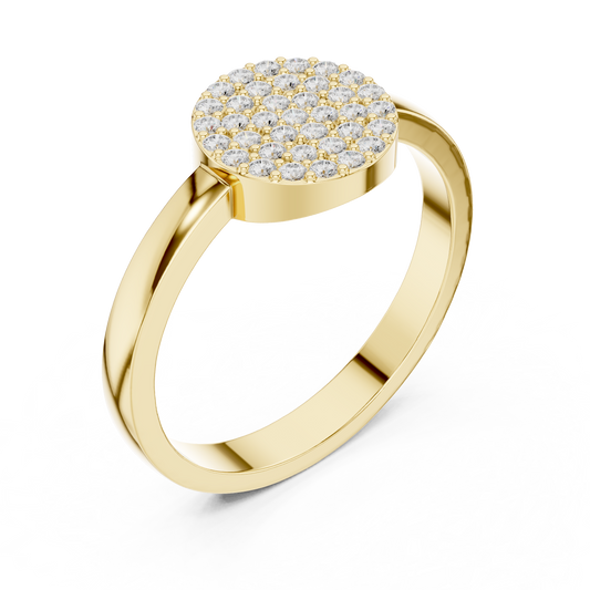 Round Pave Statement Moissanite Ring - view 2