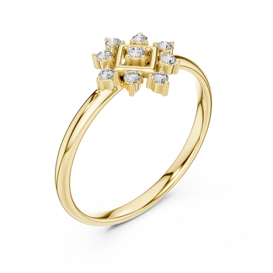 Intricate Floral Round Cut Lab Diamond Cluster Ring - view 4