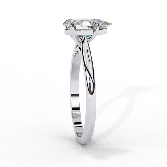 Pear Cut Moissanite Solitaire Wedding Ring - view 2