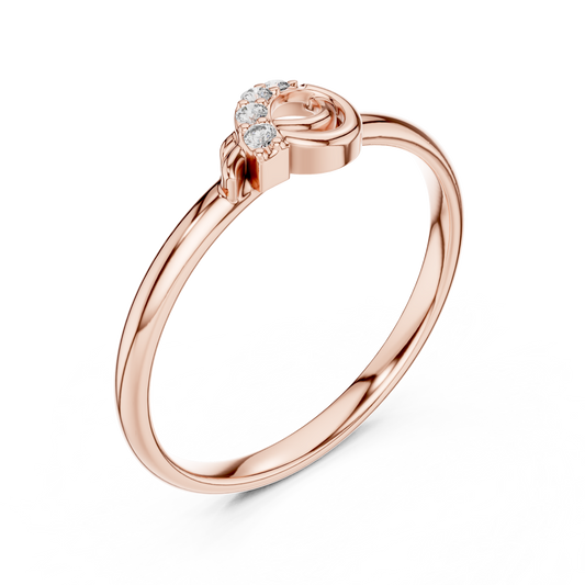 Round Cut Moissanite Knot Gold Promise Ring for Women - view 3