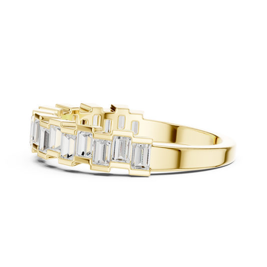 Baguette Cut Lab Diamond Half Eternity Wedding Band - view 4