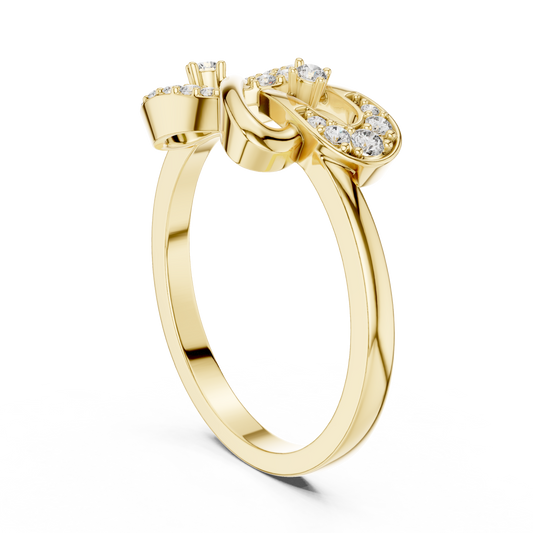 Infinity Round Cut Openwork Pave Gold Statement Ring - view 3