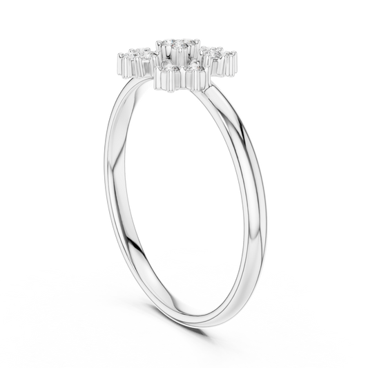 Floral Cluster Round Lab Diamond Anniversary Ring - view 3
