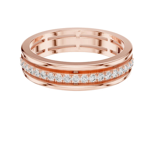 Channel Set Band With Round Brilliant Cut Lab Grown Diamonds - view 2
