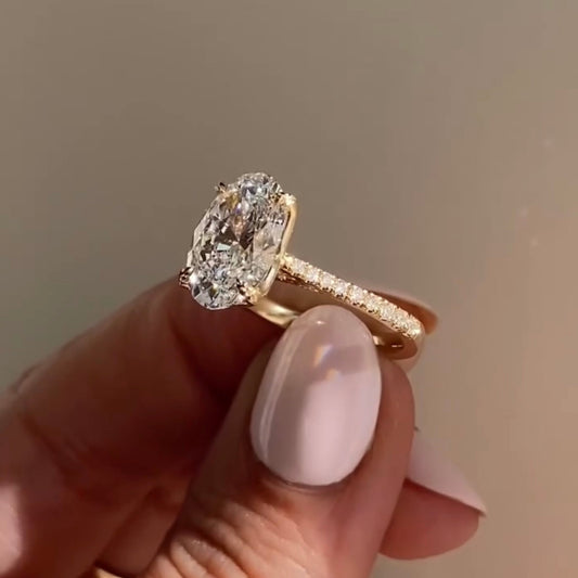 Oval Cut Halo Engagement Ring - view 2