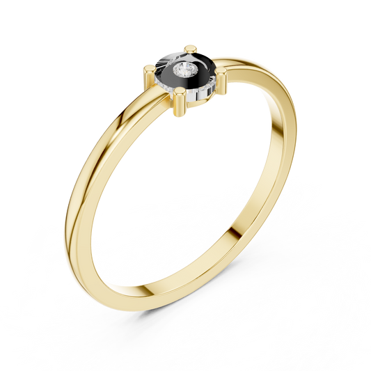 Fancy Round Cut Solitaire Moissanite Ring - view 4