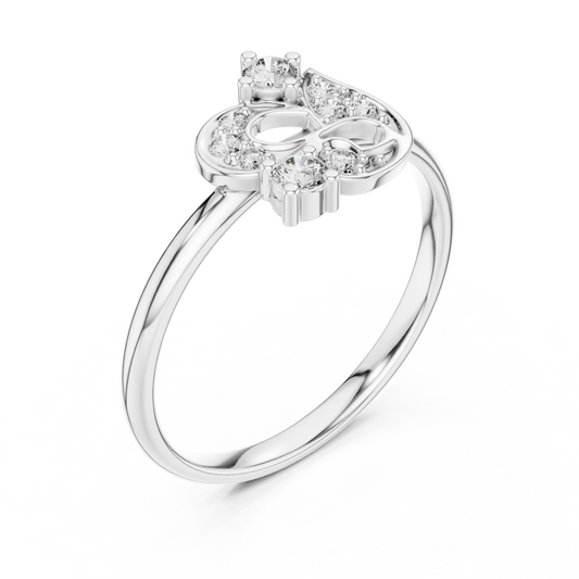 Nature Inspire Peacock Shape Moissanite Engagement Ring - view 4