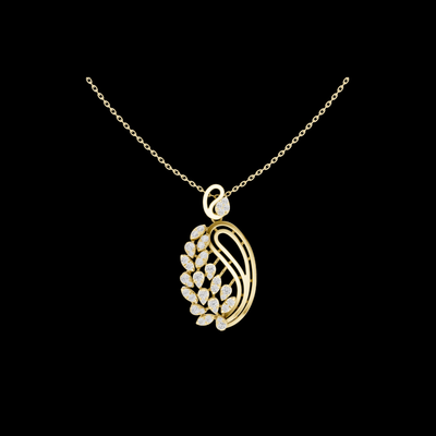 Leaf Motif Nature Inspire Lab Grown Pendant Necklace